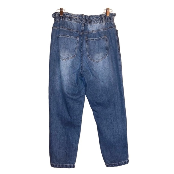 KANCAN Paperbag Boyfriend Jean Ultra High Rise Distressed Blue RX10652 Size 9/28 - Picture 10 of 14